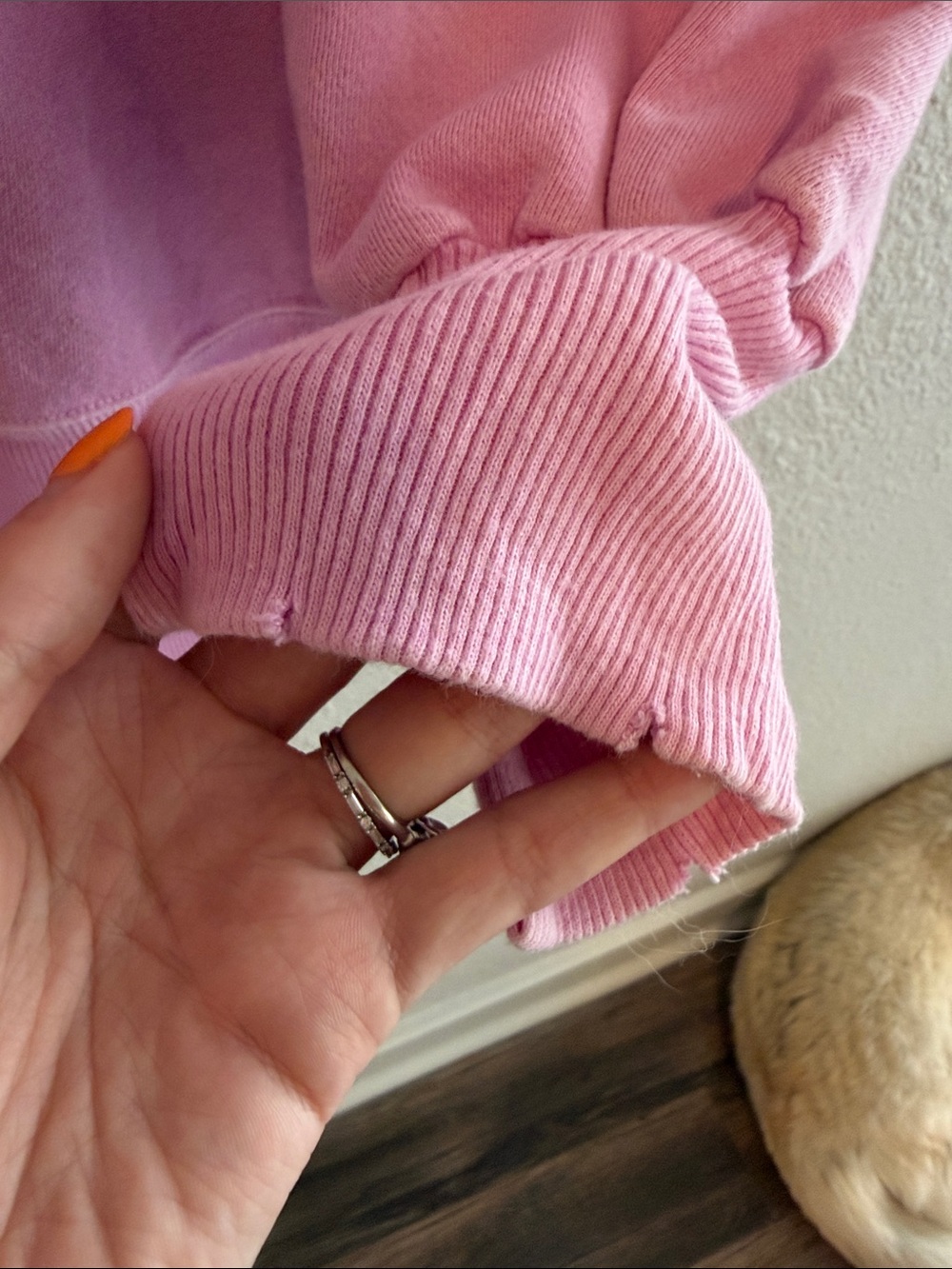 We The Free Pink Oversized Raw-Hem Sweatshirt - Picture 3 of 10